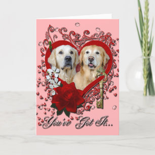 Tarjeta Festiva Valentines - Clave de mi corazón Goldens Corona Te