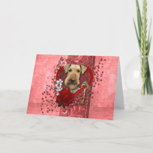 Tarjeta Festiva Valentines - Clave para mi corazón - Airedale