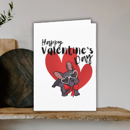 Tarjeta Festiva Valentines cute ilustracion de bulldog francés