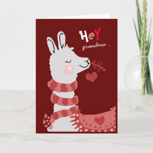 Tarjeta Festiva Valentine's Day A Whole Llama Love Grandma