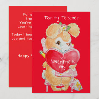Tarjeta Festiva Valentine's Day Card for a Good Teacher