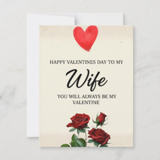 Tarjeta Festiva Valentines Day Card for Wife, Happy Valentines 