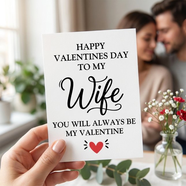 Tarjeta Festiva Valentines Day Card for Wife New Mom Personalized  (Valentines Day Card for Wife New Mom)