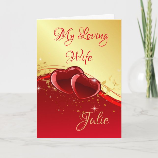Tarjeta Festiva Valentine's Day Card-My Loving Wife (Anverso)