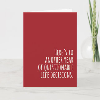 Tarjeta Festiva Valentines Day Card - Questionable Decisions