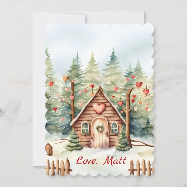 Tarjeta Festiva Valentine's Day card with Bear and custom text (Anverso)