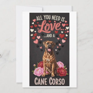 Tarjeta Festiva Valentine's Day cute cane corso dog Photo  