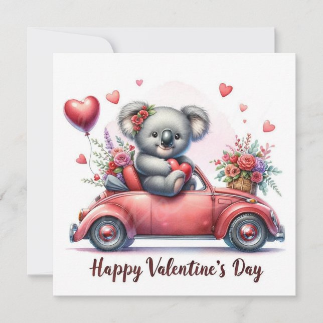 Tarjeta Festiva Valentine's day Koala bear (Anverso)