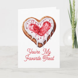 Tarjeta Festiva Valentines Day Sweet Cookie Heart Favorite Treat