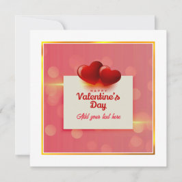 Tarjeta Festiva Valentine's Day With Red Hearts I Romantic Love