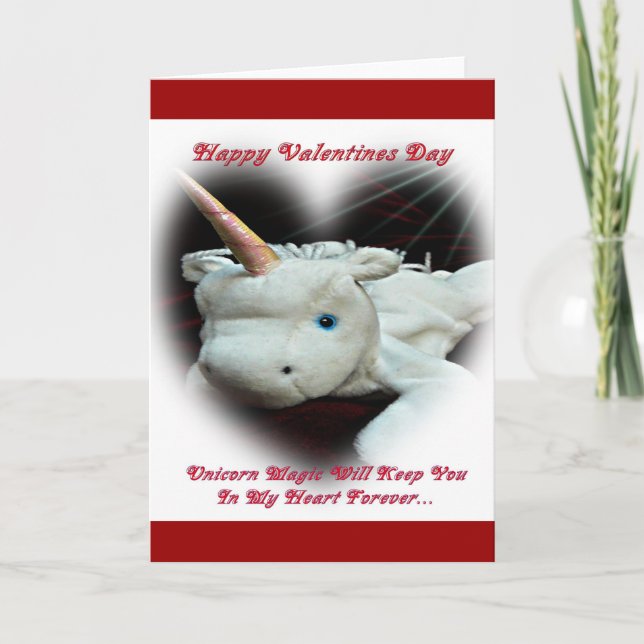 Tarjeta Festiva Valentines de Unicorn (Anverso)