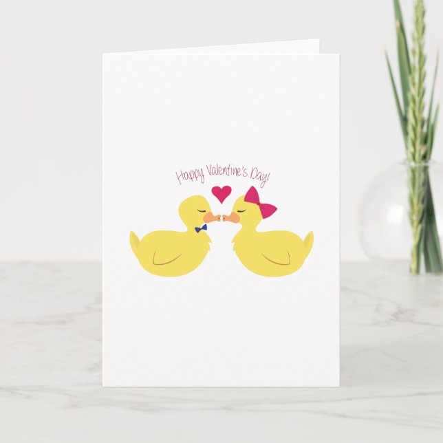 Tarjeta Festiva Valentines Ducks (Anverso)