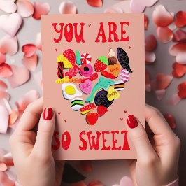 Tarjeta Festiva Valentines, eres un corazón de dulces caramelos