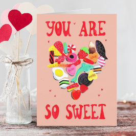 Tarjeta Festiva Valentines, eres un corazón de dulces caramelos