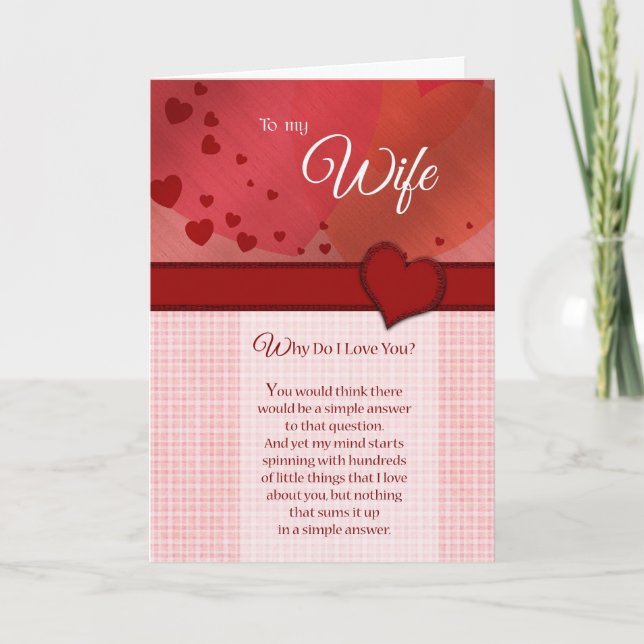 Tarjeta Festiva Valentines - Esposa, ¿por qué te amo? (Anverso)