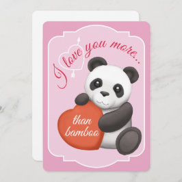 Tarjeta Festiva Valentines Flat Card Cute Panda