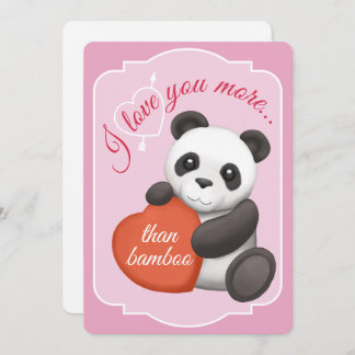 Tarjeta Festiva Valentines Flat Card Cute Panda