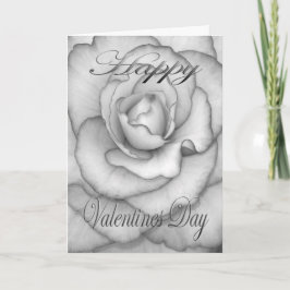 Tarjeta Festiva Valentines Flores blancas y negras