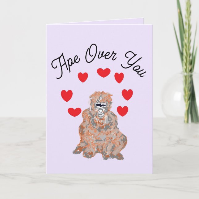 Tarjeta Festiva Valentine's G card : Ape Over You (Anverso)