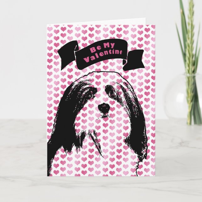 Tarjeta Festiva Valentines - Havanese Silhouette (Anverso)