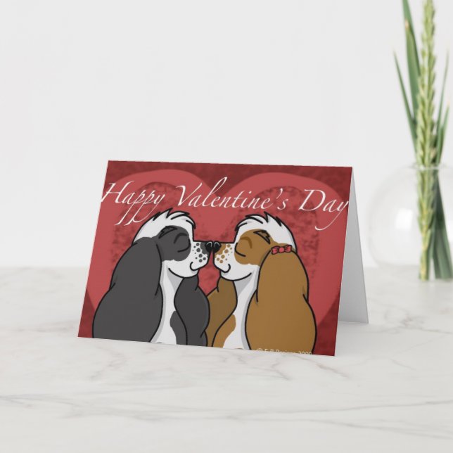 Tarjeta Festiva Valentines Parti Cocker Spaniel (Anverso)
