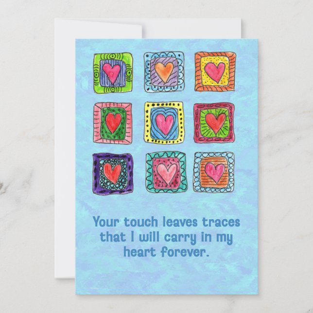 Tarjeta Festiva Valentinstagkarte mit handgemalten Doodle Herzen  (Anverso)