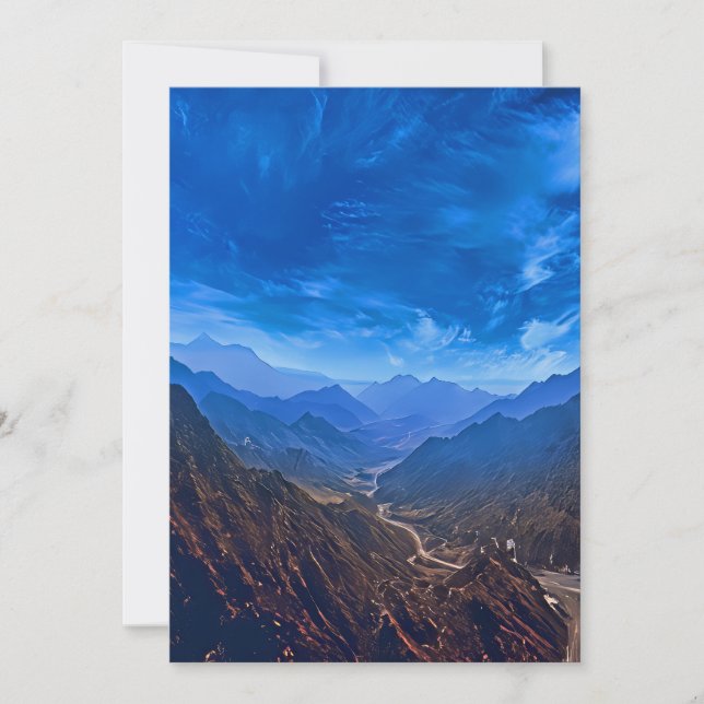 Tarjeta Festiva Valle de las Montañas Escenarias (Anverso)