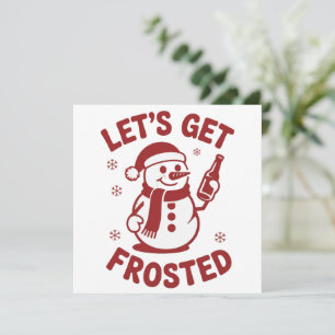 Tarjeta Festiva Vamos a conseguir cerveza de muñeco de nieve conge