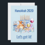 Tarjeta Festiva Vamos a conseguir el vino ligero Lover Hanukkah 20<br><div class="desc">Este diseño fue creado a través del arte digital y puede ser personalizado en el área que proporciona cambiando la foto y/o el texto. O puede personalizarse eligiendo la opción de hacer clic en el personalizar y borrar o cambiar el color del fondo, agregar texto, cambiar el color o estilo...</div>