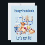 Tarjeta Festiva Vamos a hacer que Lover Hanukkah sea un amante del<br><div class="desc">Este diseño se puede personalizar eligiendo la opción Editar diseño. También puede transferir a otros artículos. Póngase en contacto conmigo en colorflowcreations@gmail.com o utilice la opción de chat en la parte superior de la página si desea tener este diseño en otro producto o necesita ayuda con este diseño. Ver más...</div>