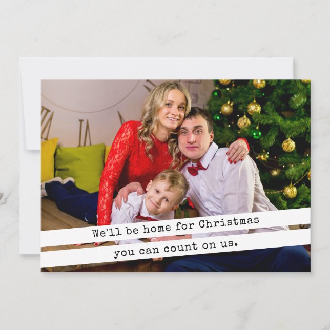 Tarjeta Festiva Vamos a ser el hogar de los Navidades, simple máqu (Anverso)