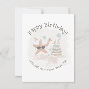 Tarjeta Festiva ¡Vamos a Shell-abrate! Cumpleaños personalizado de