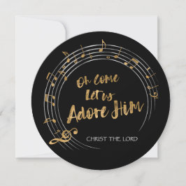Tarjeta Festiva VAMOS DEJÁNOS ADORAR A SUS Navidades Himno Persona