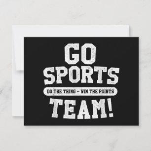 Tarjeta Festiva ¡Vamos Equipo Deportivo! Deportes divertidos