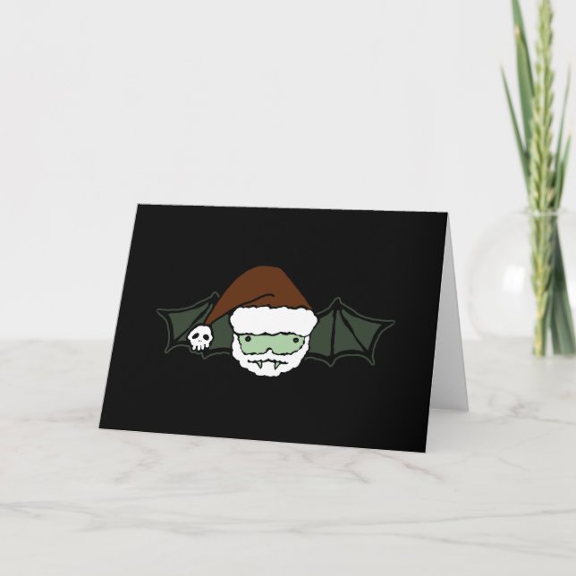 Tarjeta Festiva Vampiro Santa Bat (Anverso)