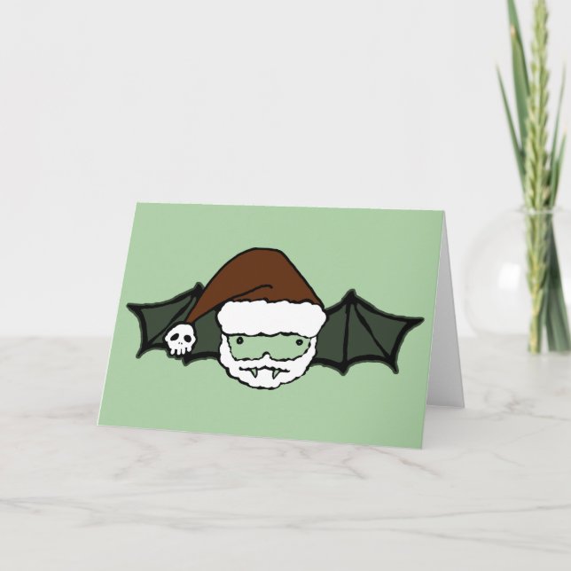 Tarjeta Festiva Vampiro Santa Bat (Anverso)