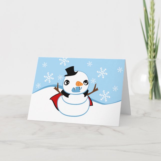 Tarjeta Festiva Vampiro Snowman (Anverso)