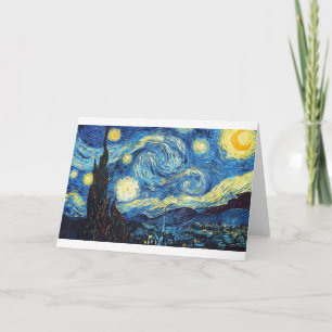 Tarjeta Festiva van gogh la noche estrellada 1889 Vintage Art