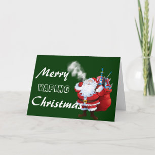 Tarjeta Festiva VAPE   Merry Vaping Santa Navidades