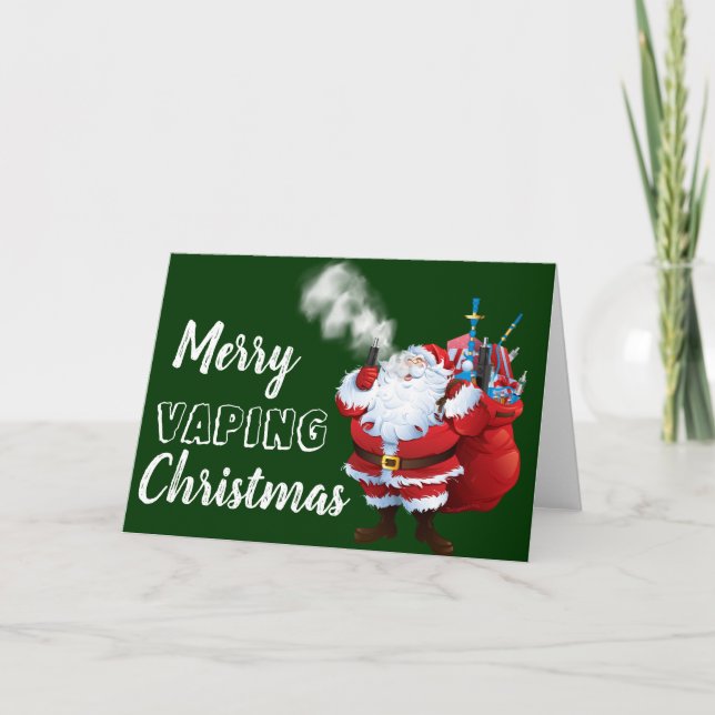 Tarjeta Festiva VAPE | Merry Vaping Santa Navidades (Anverso)