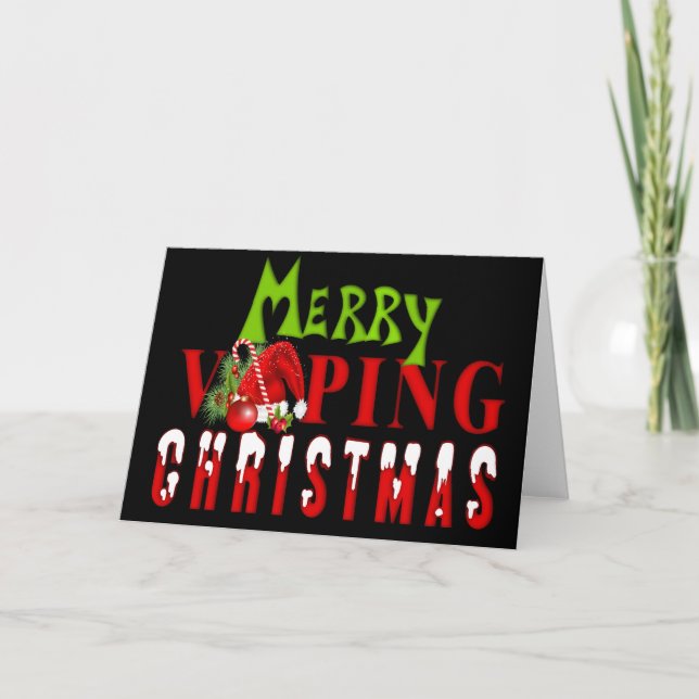 Tarjeta Festiva VAPE | Navidades Merry Vaping (Anverso)