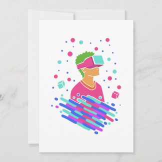 Tarjeta Festiva Vaporwave de realidad virtual - estilo retro de lo