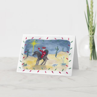 Tarjeta Festiva Vaquero de Santa