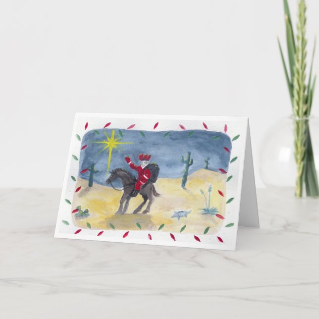 Tarjeta Festiva Vaquero de Santa (Anverso)