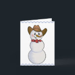 Tarjeta Festiva Vaquero hombre de nieve con Banda Roja<br><div class="desc">Jugué con mi Cowboy Snowman para crear esta nueva edición con una bandana roja,  un borde revisado y un lindo pájaro azul</div>
