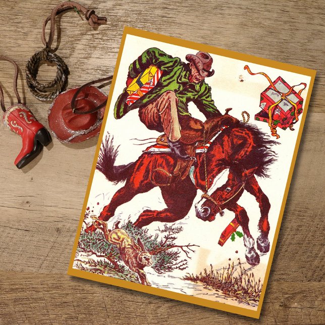 Tarjeta Festiva Vaquero Navidades del Bucking Bronco (Subido por el creador)
