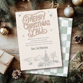 Tarjeta Festiva Vaqueros Navidades Western Merry Christmas Y'all