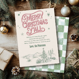 Tarjeta Festiva Vaqueros Navidades Western Merry Christmas Y'all