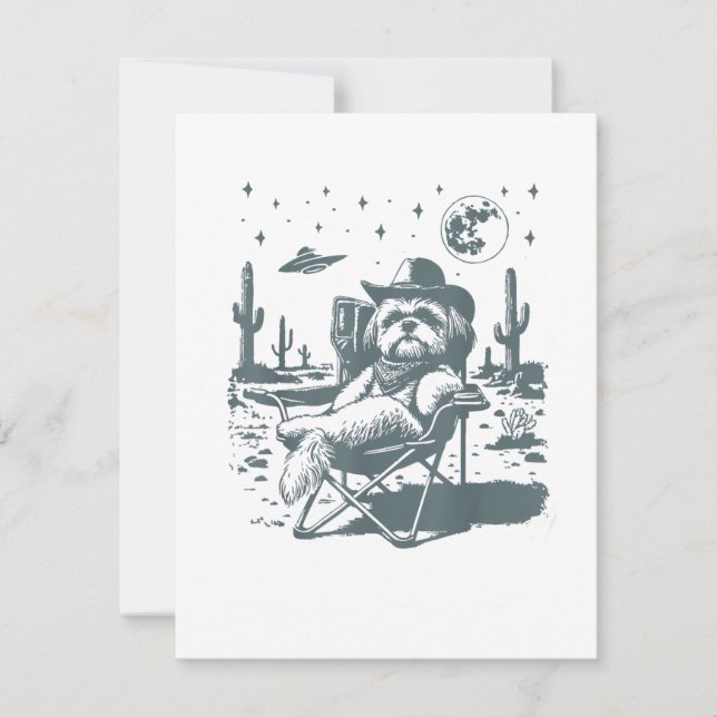 Tarjeta Festiva Vaqueros OVNI Western (Anverso)
