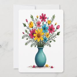 Tarjeta Festiva Variedad de flores florales de Bonito suave